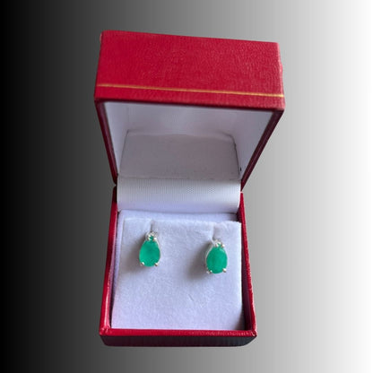 Aretes de Esmeralda Corte Lagrima