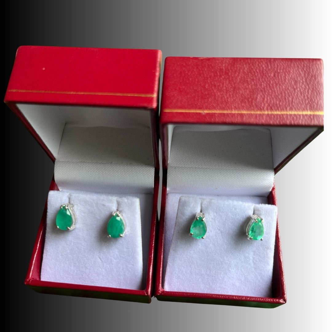 Aretes de Esmeralda Corte Lagrima