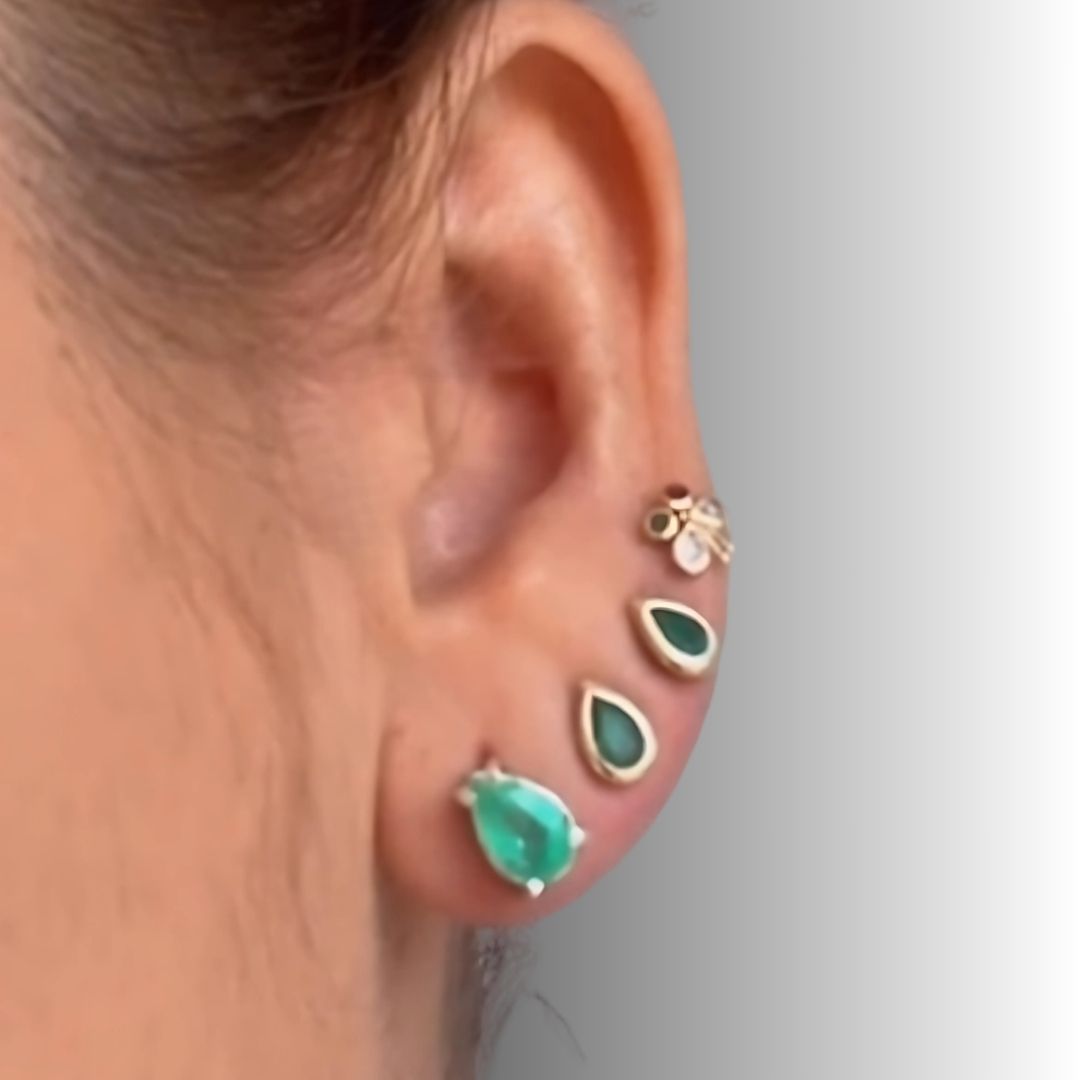 Aretes de Esmeralda Corte Lagrima